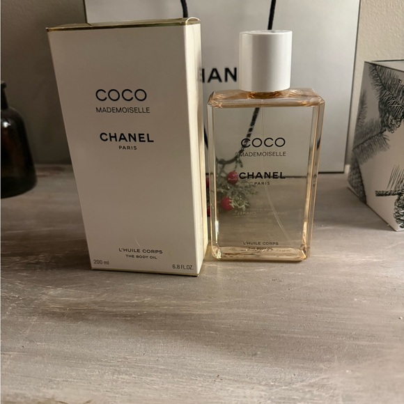 CHANEL Other - CHANEL Coco Mademoiselle Body Oil with White and Gold Accents